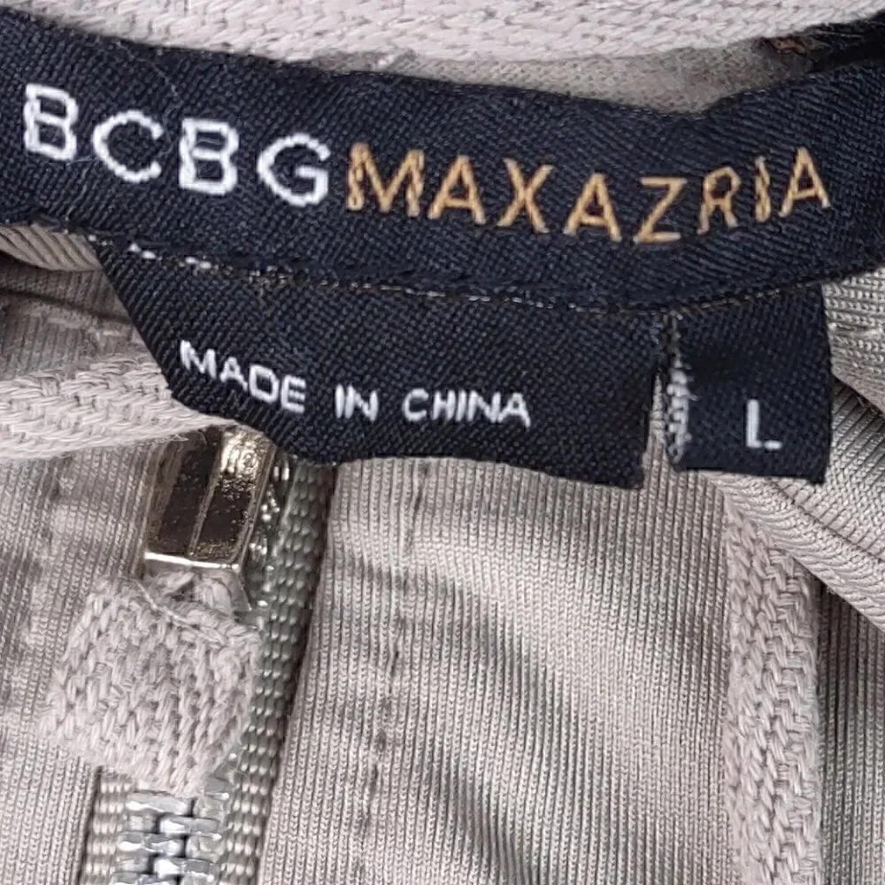 BCBG MaxAzria Tan/Beige/Light Brown, Women's Zip Up Hoodie. Size Large - Picture 14 of 16